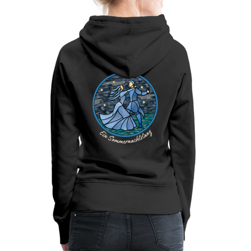 Frauen Premium Hoodie Sommernachtstanz Logo hinten mit Schriftzug - Schwarz