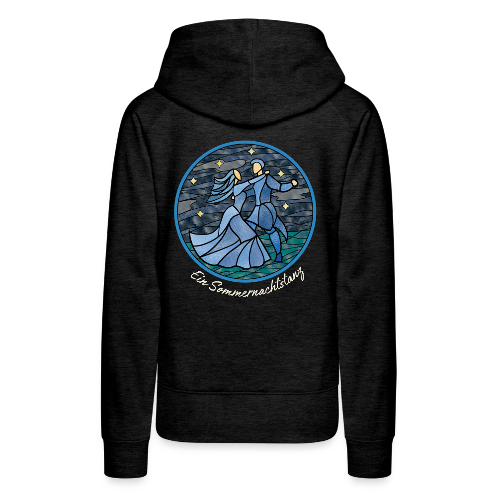 Frauen Premium Hoodie Sommernachtstanz Logo hinten mit Schriftzug - Anthrazit