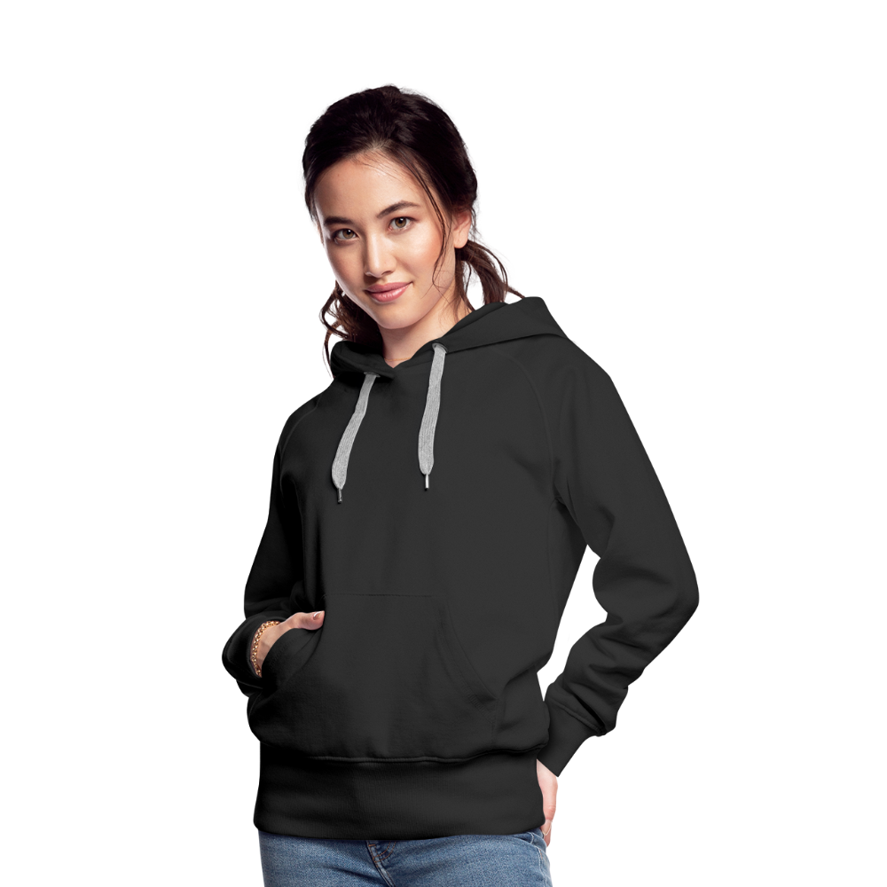 Frauen Premium Hoodie Sommernachtstanz Logo hinten groß mit Schriftzug grauer Rand - Schwarz