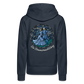 Frauen Premium Hoodie Sommernachtstanz Logo hinten groß mit Schriftzug grauer Rand - Navy