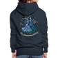 Frauen Premium Hoodie Sommernachtstanz Logo hinten groß mit Schriftzug grauer Rand - Navy