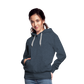 Frauen Premium Hoodie Sommernachtstanz Logo hinten groß mit Schriftzug grauer Rand - Jeansblau