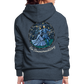 Frauen Premium Hoodie Sommernachtstanz Logo hinten groß mit Schriftzug grauer Rand - Jeansblau