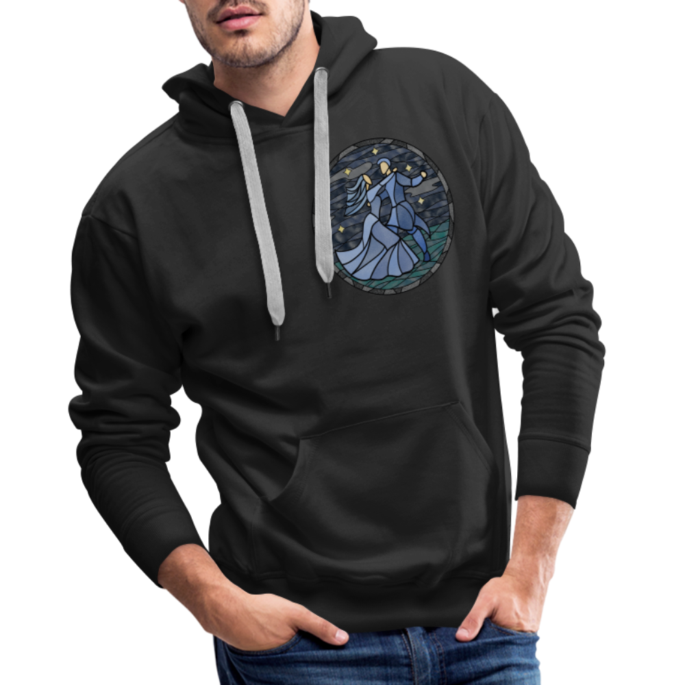Men’s Premium Hoodie Sommernachtstanz Logo klein vorne grauer Rand kein Schriftzug - Schwarz
