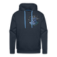 Men’s Premium Hoodie Sommernachtstanz Logo klein vorne grauer Rand kein Schriftzug - Navy