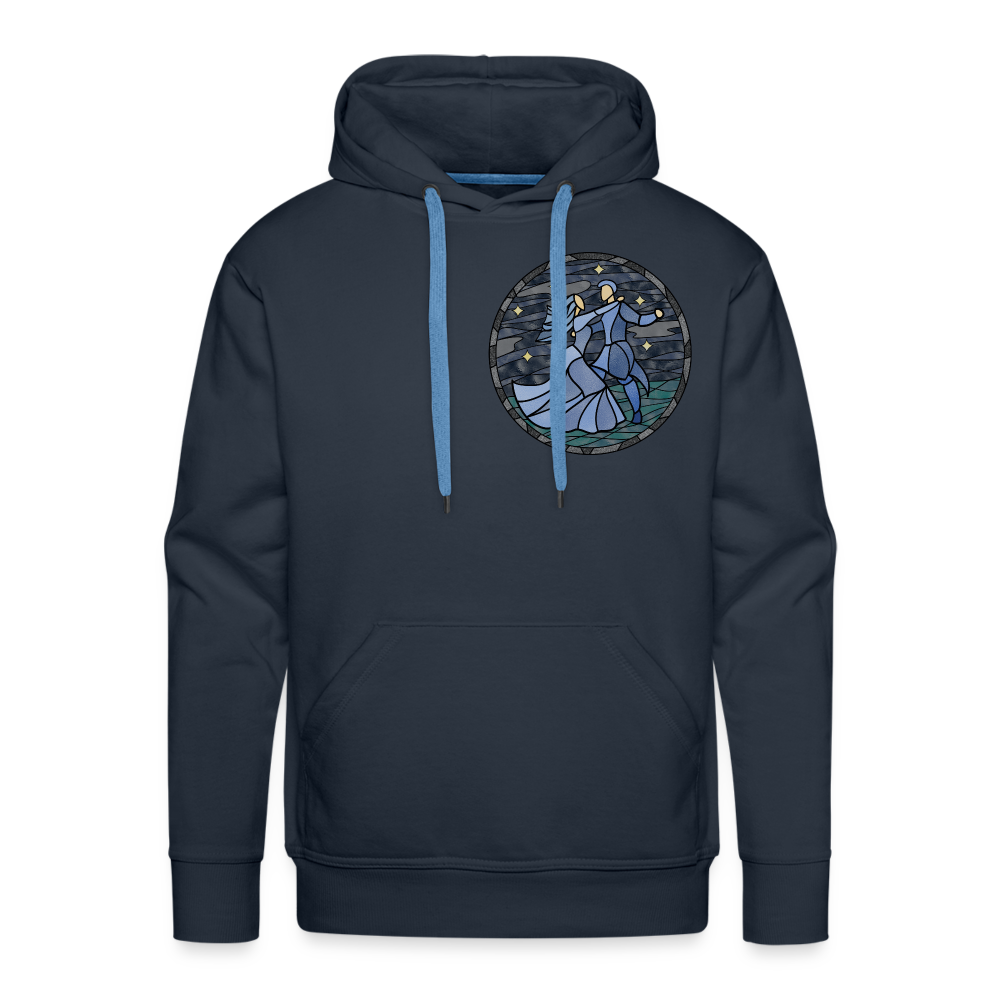 Men’s Premium Hoodie Sommernachtstanz Logo klein vorne grauer Rand kein Schriftzug - Navy