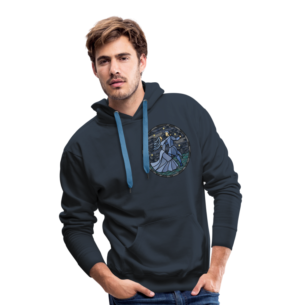 Men’s Premium Hoodie Sommernachtstanz Logo klein vorne grauer Rand kein Schriftzug - Navy
