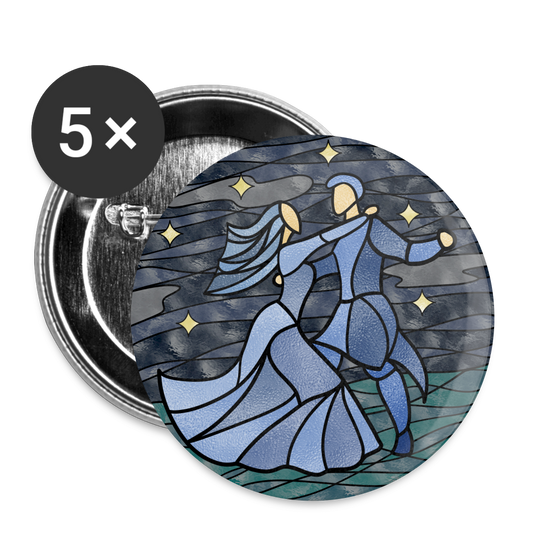 Buttons groß 56 mm (5er Pack) Sommernachtstanz - weiß