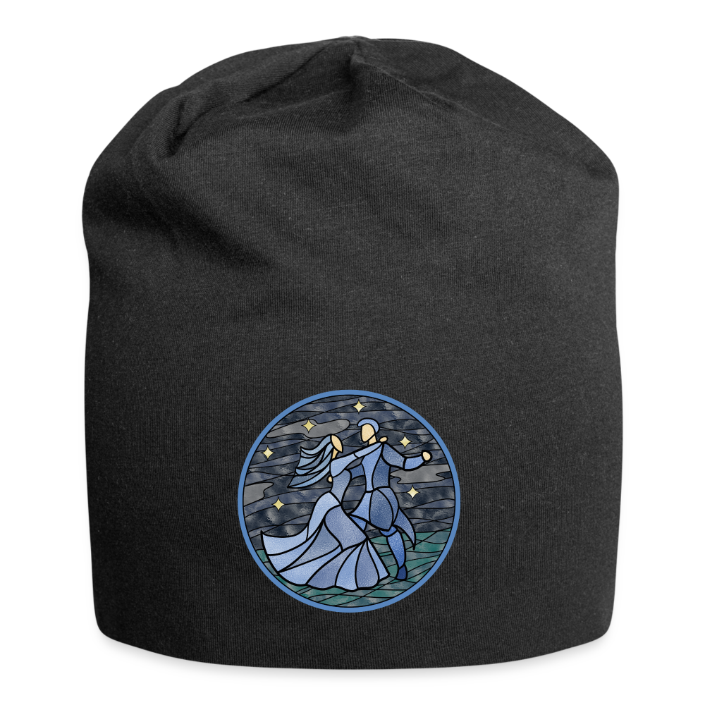 Jersey-Beanie  Sommernachtstanz blauer Rand kein Schriftzug - Schwarz