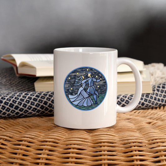 Tasse  Sommernachtstanz blauer Rand - weiß