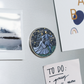 Runder Kühlschrankmagnet kein Rand - weiß