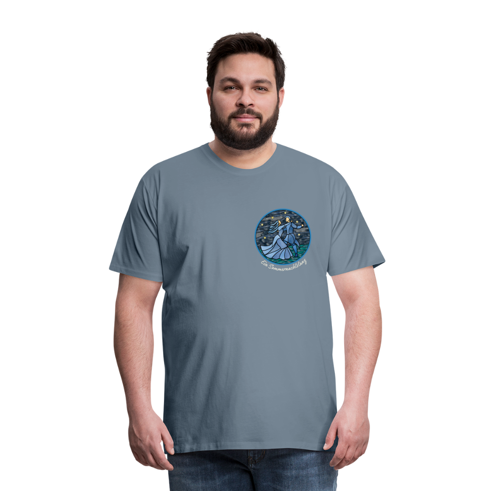 Herren Premium Bio T-Shirt Ein Sommernachtstanz - Blaugrau