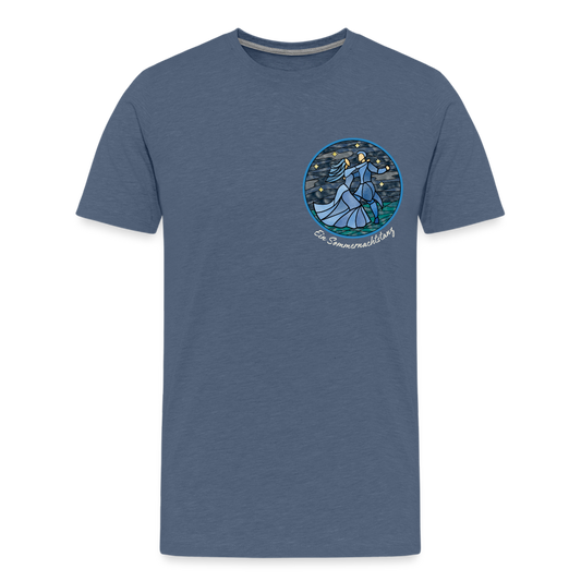 Herren Premium Bio T-Shirt Ein Sommernachtstanz - Blau meliert