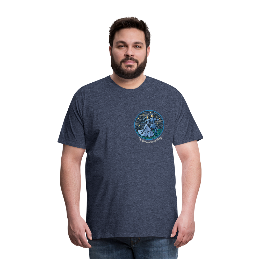 Herren Premium Bio T-Shirt Ein Sommernachtstanz - Blau meliert