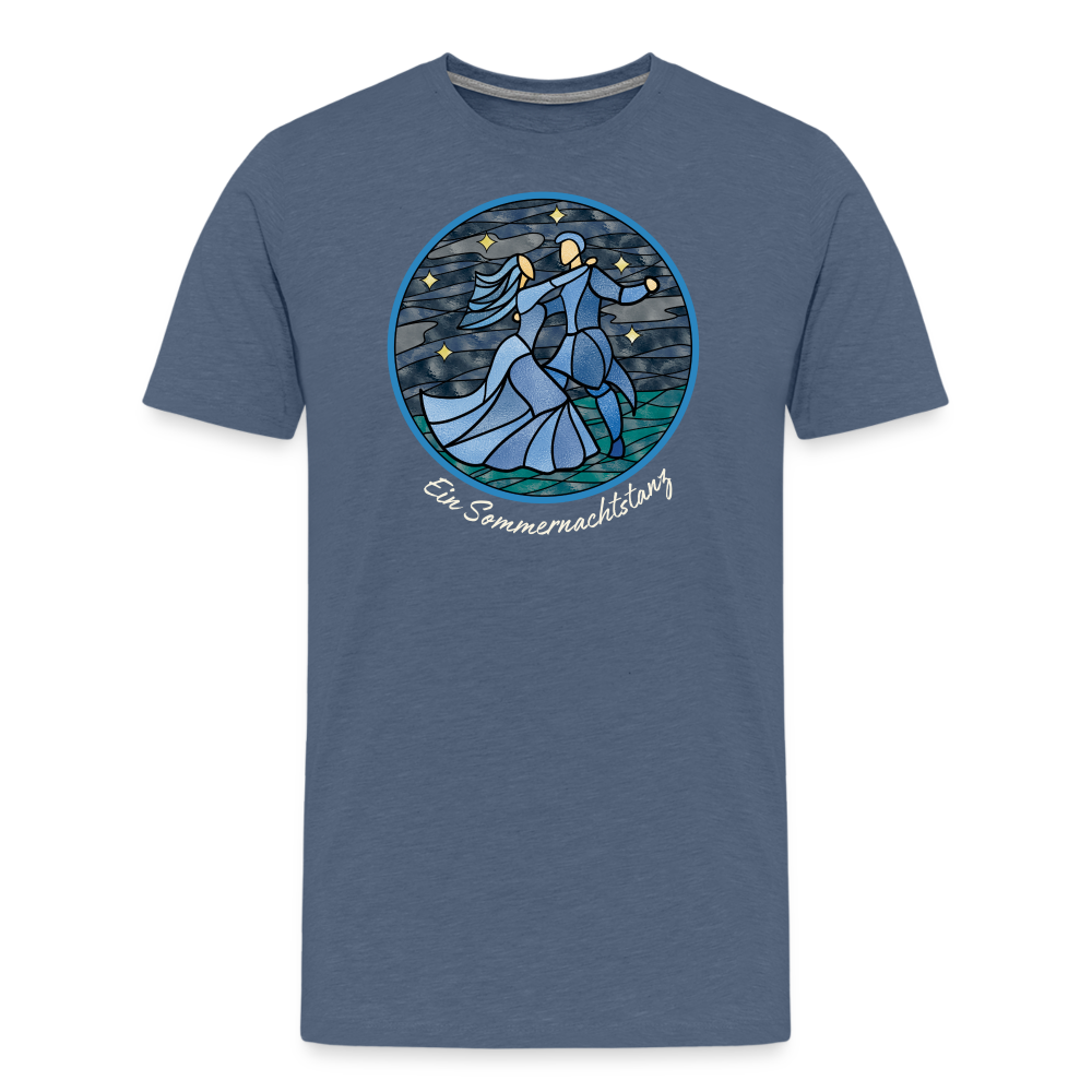 Herren Premium Bio T-Shirt Ein Sommernachtstanz - Blau meliert