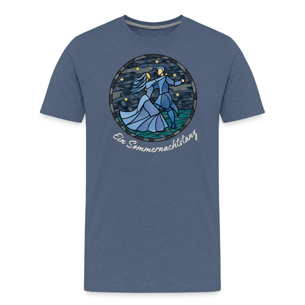 Herren Premium Bio T-Shirt Ein Sommernachtstanz - Blau meliert