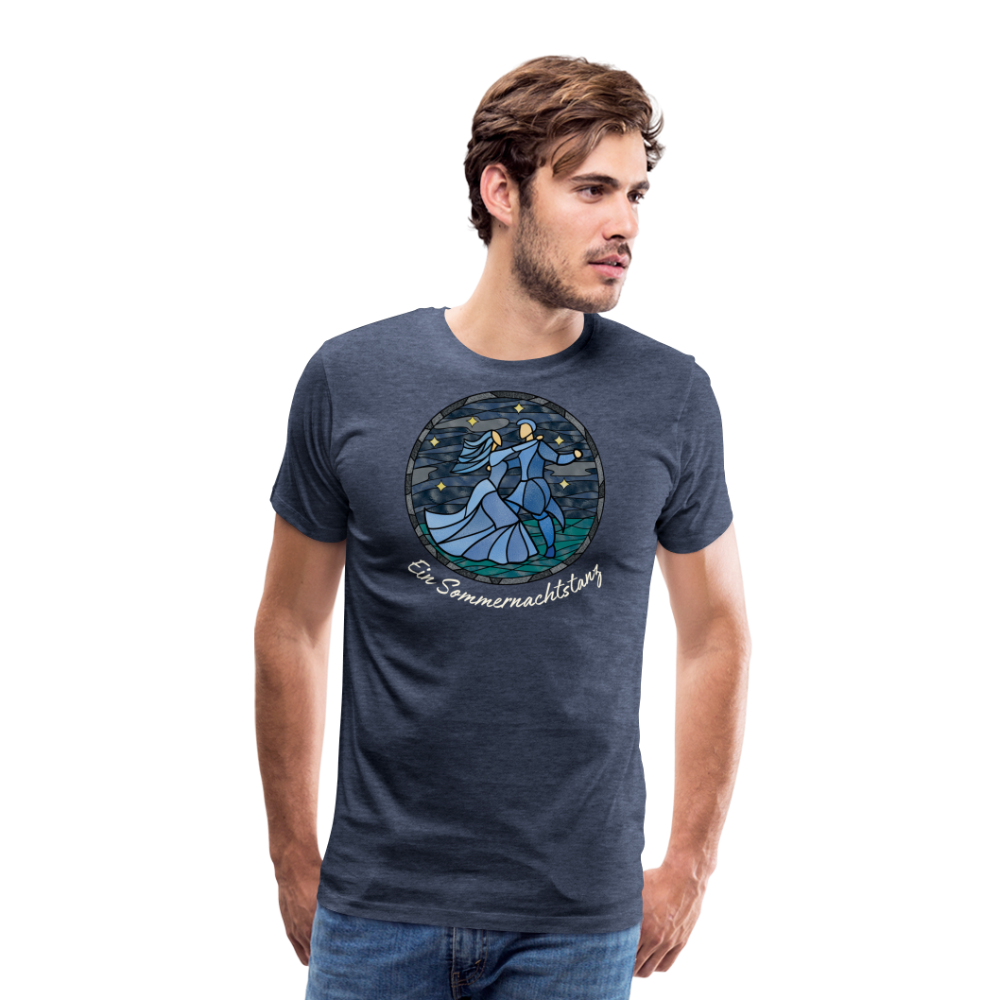 Herren Premium Bio T-Shirt Ein Sommernachtstanz - Blau meliert