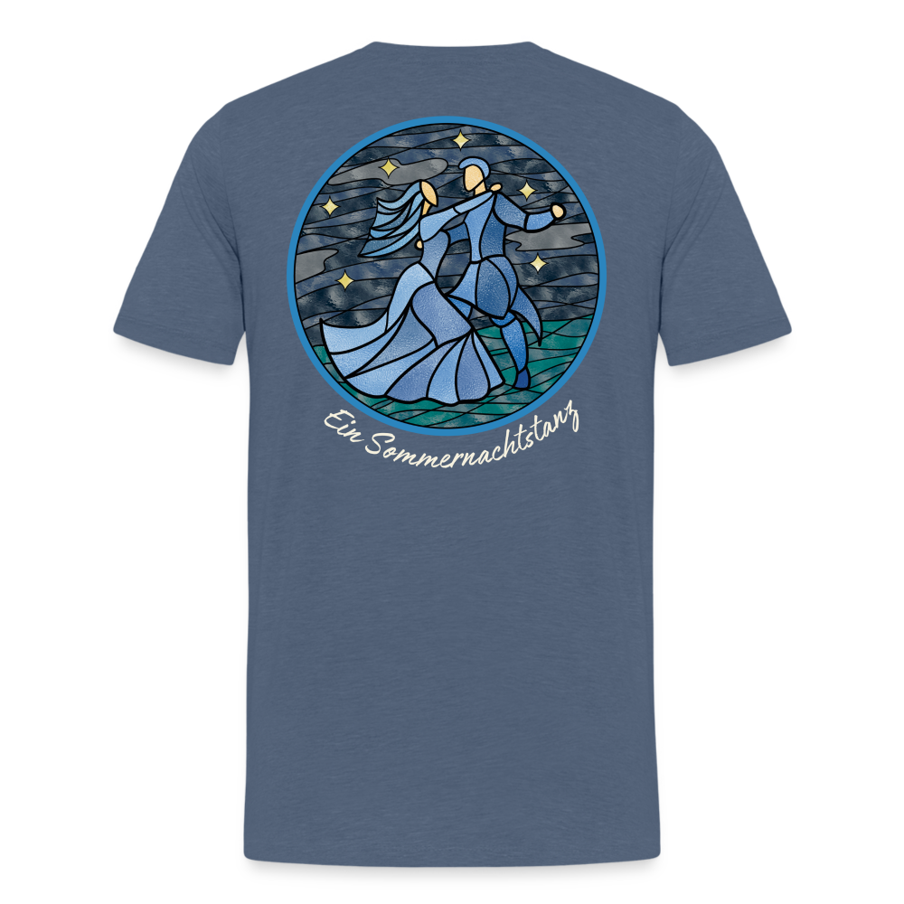 Herren Premium Bio T-Shirt Ein Sommernachtstanz - Blau meliert