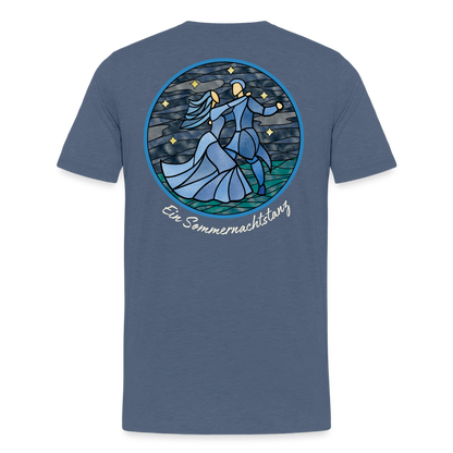 Herren Premium Bio T-Shirt Ein Sommernachtstanz - Blau meliert