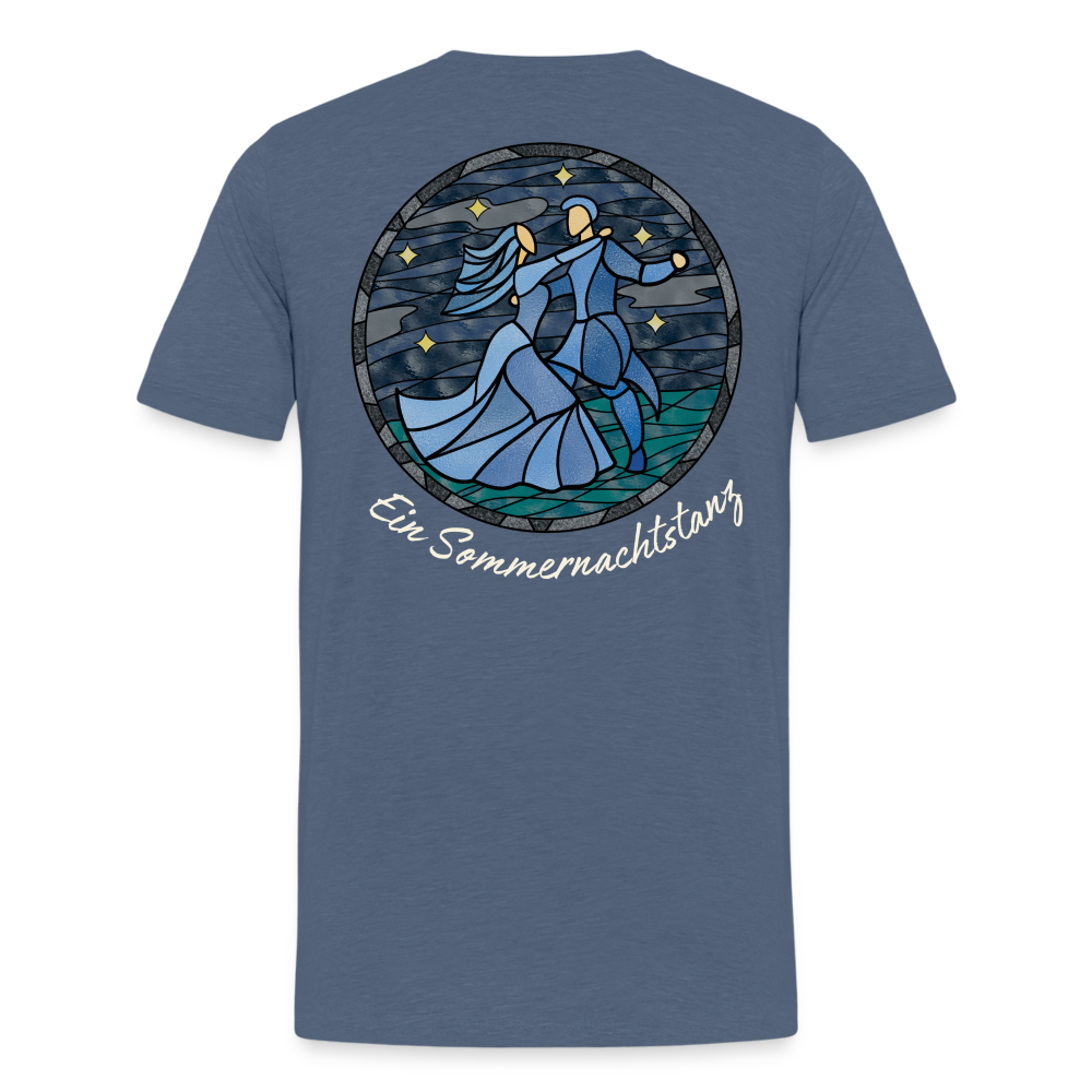 Herren Premium Bio T-Shirt Ein Sommernachtstanz - Blau meliert