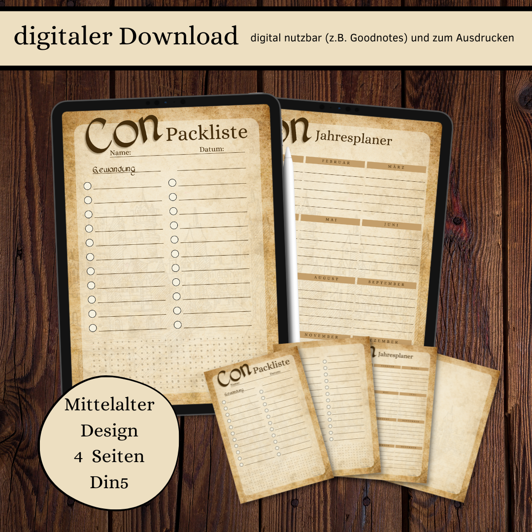 Digitaler Download Conplaner Design Mittelalter Din5