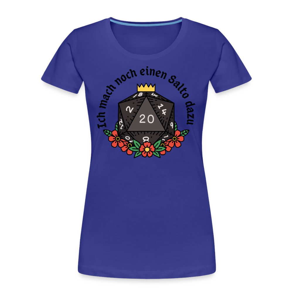 Frauen Premium Bio T-Shirt "Ich mach noch einen Salto dazu 20" - Königsblau