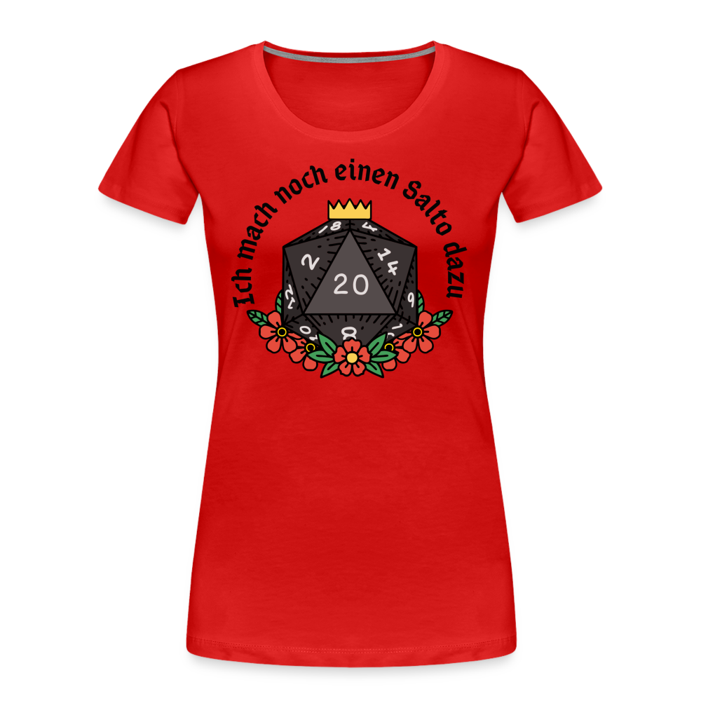 Frauen Premium Bio T-Shirt "Ich mach noch einen Salto dazu 20" - Rot