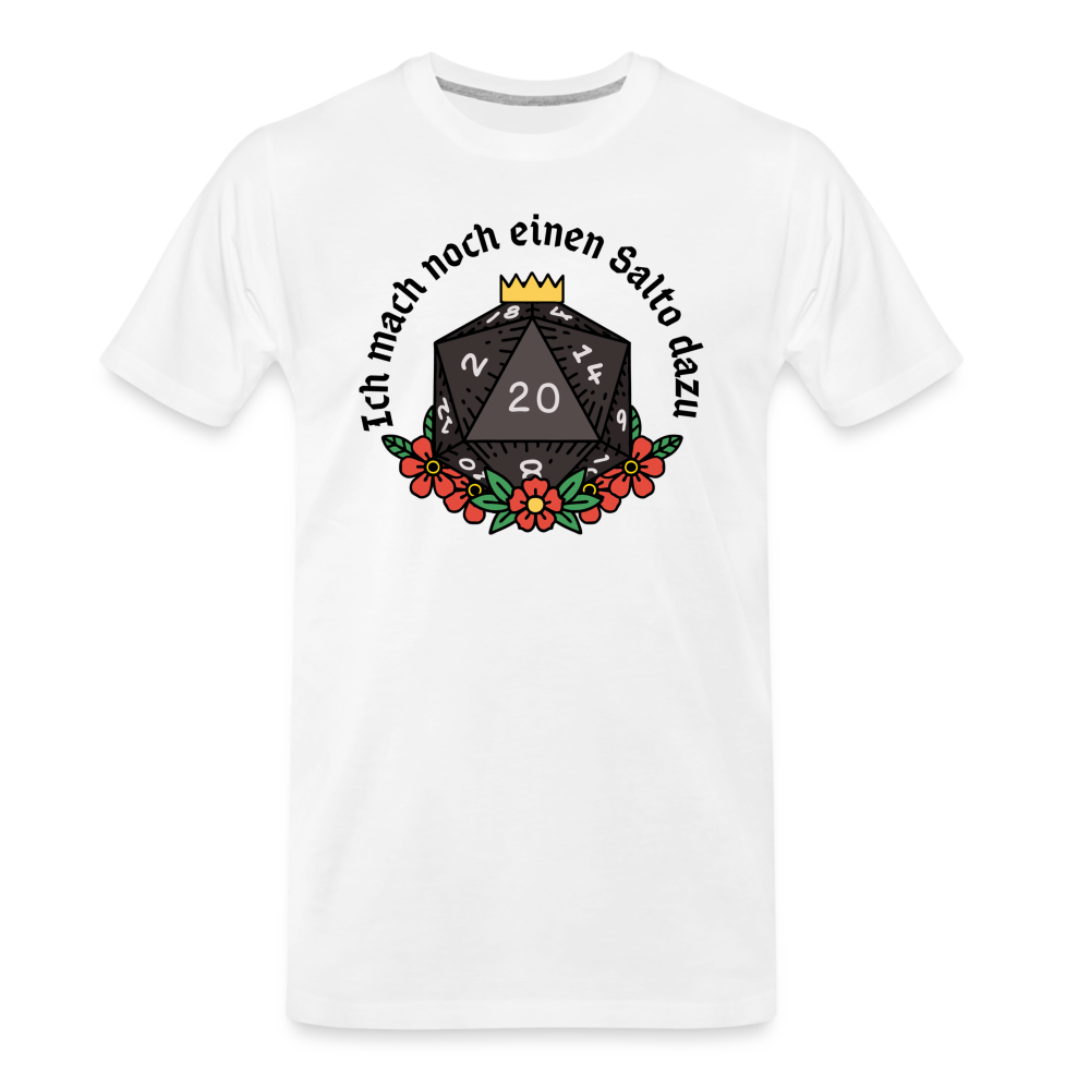 Männer Premium Bio T-Shirt "Ich mach noch einen Salto dazu 20" - weiß