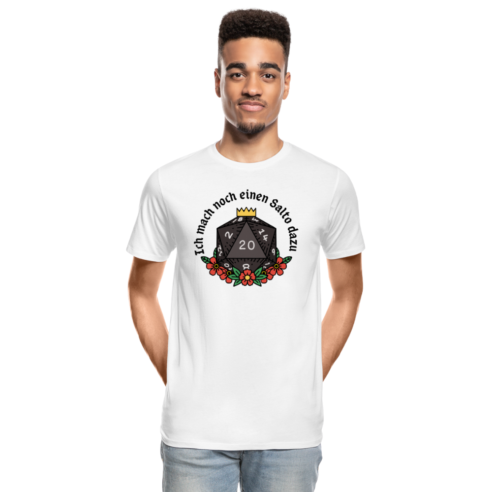 Männer Premium Bio T-Shirt "Ich mach noch einen Salto dazu 20" - weiß