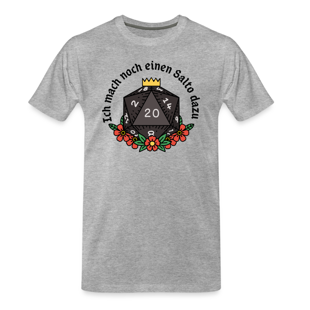 Männer Premium Bio T-Shirt "Ich mach noch einen Salto dazu 20" - Grau meliert