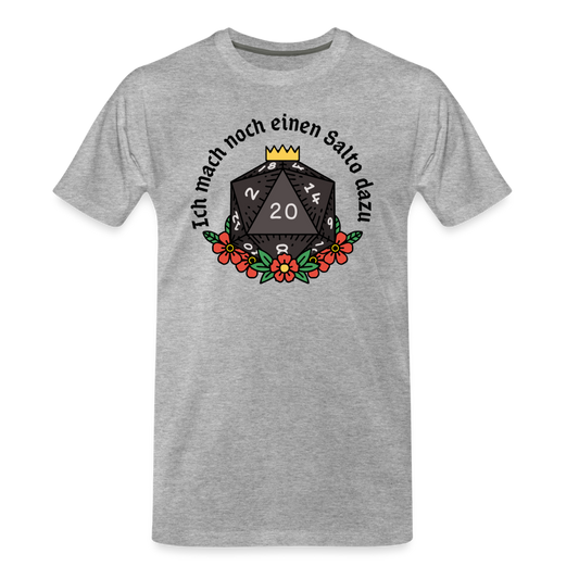 Männer Premium Bio T-Shirt "Ich mach noch einen Salto dazu 20" - Grau meliert