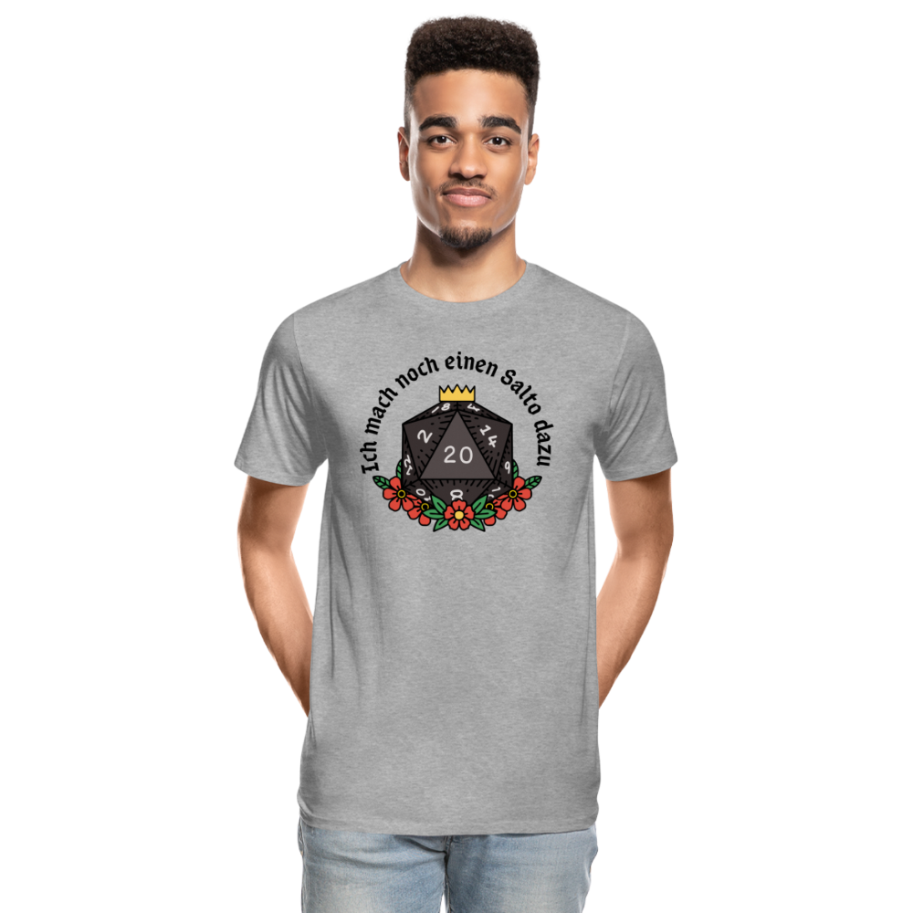 Männer Premium Bio T-Shirt "Ich mach noch einen Salto dazu 20" - Grau meliert