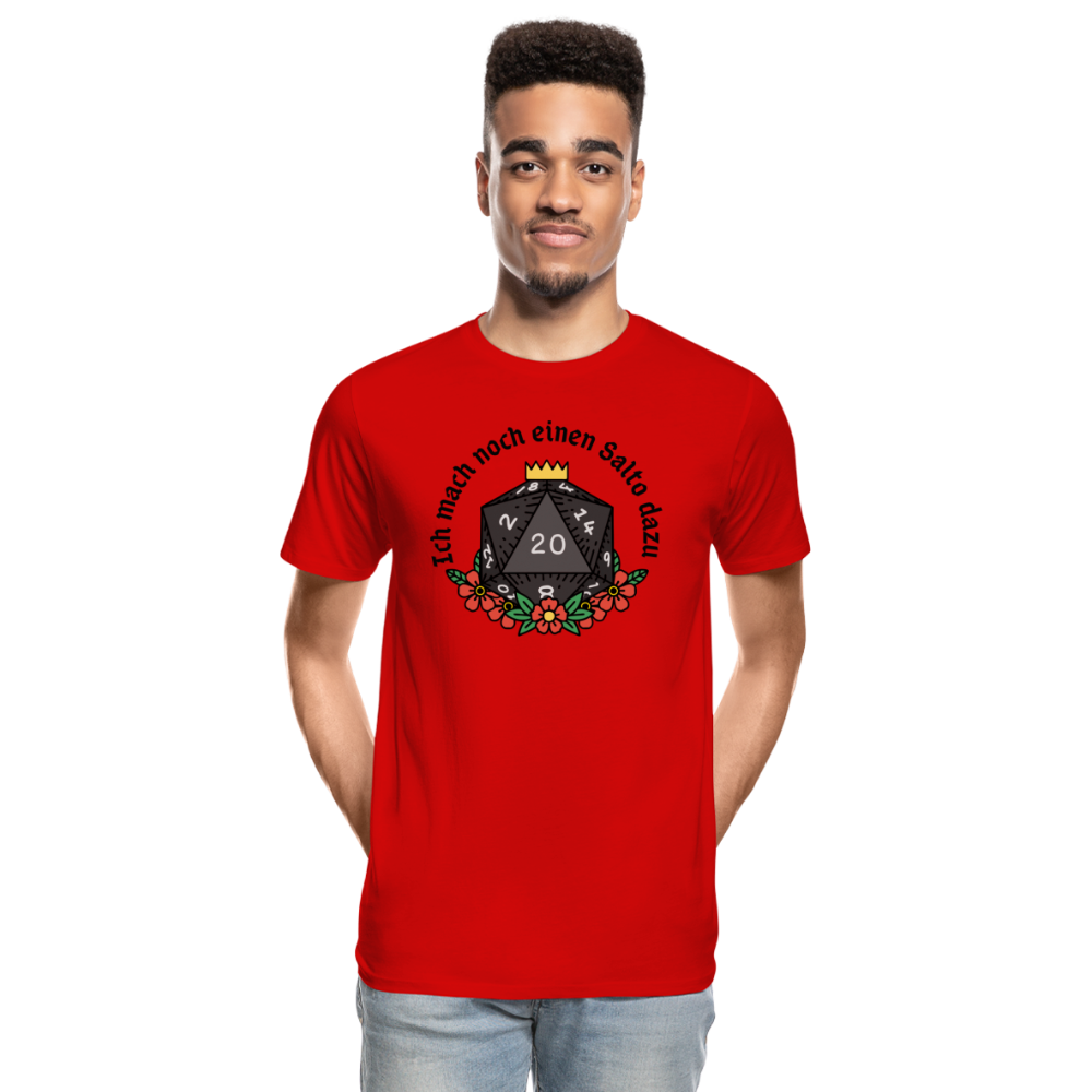 Männer Premium Bio T-Shirt "Ich mach noch einen Salto dazu 20" - Rot