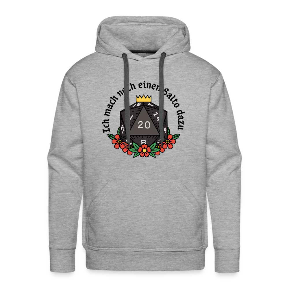 Männer Premium Hoodie "Ich mach noch einen Salto dazu 20" - Grau meliert