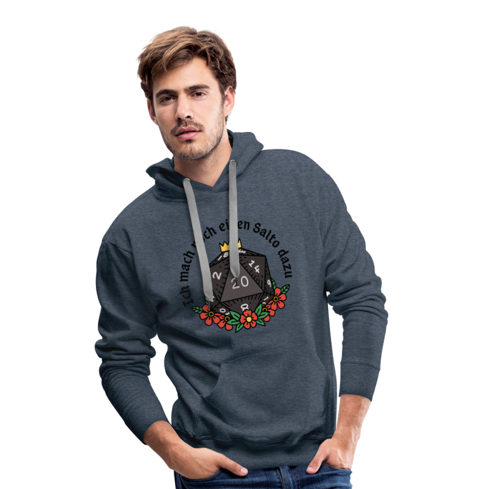 Männer Premium Hoodie "Ich mach noch einen Salto dazu 20" - Jeansblau