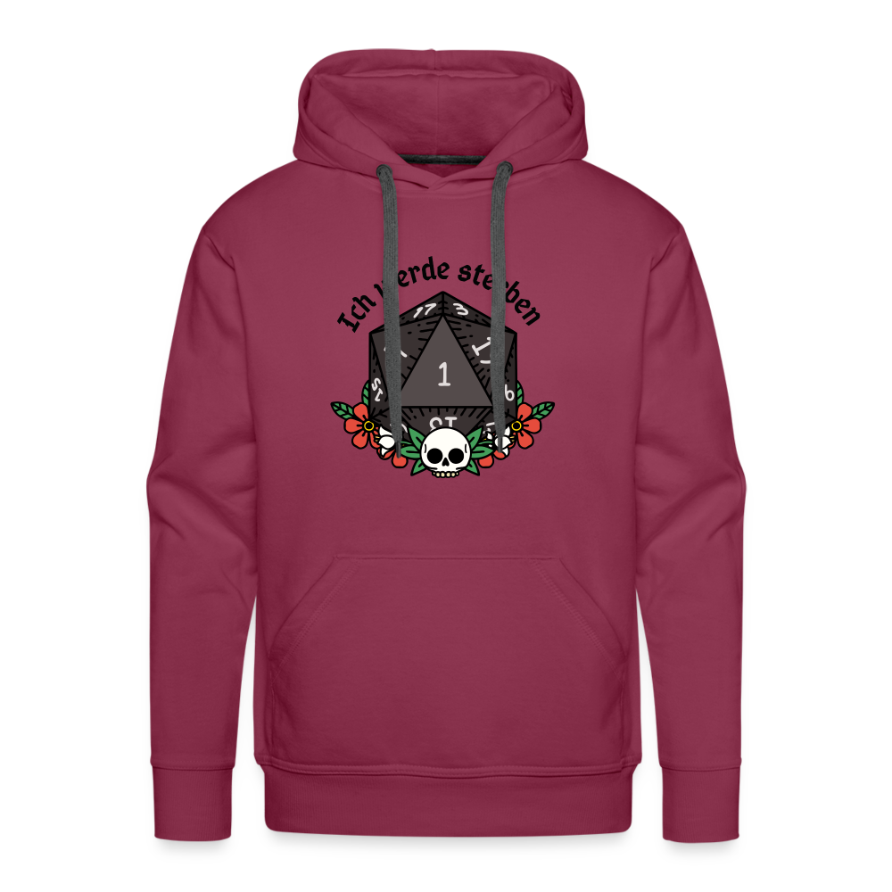 Men’s Premium Hoodie "Ich werde sterben 1" - Bordeaux