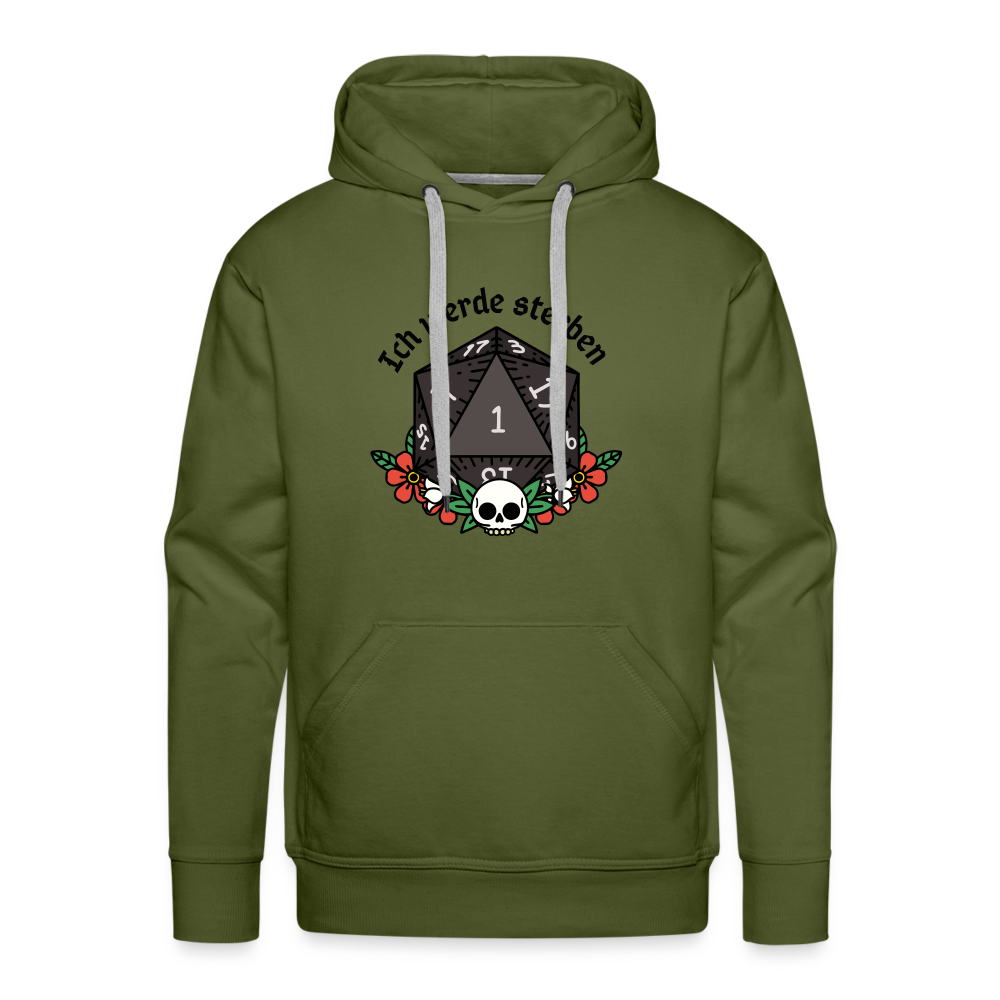 Men’s Premium Hoodie "Ich werde sterben 1" - Olivgrün