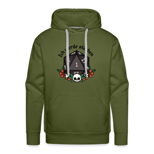 Men’s Premium Hoodie "Ich werde sterben 1" - Olivgrün