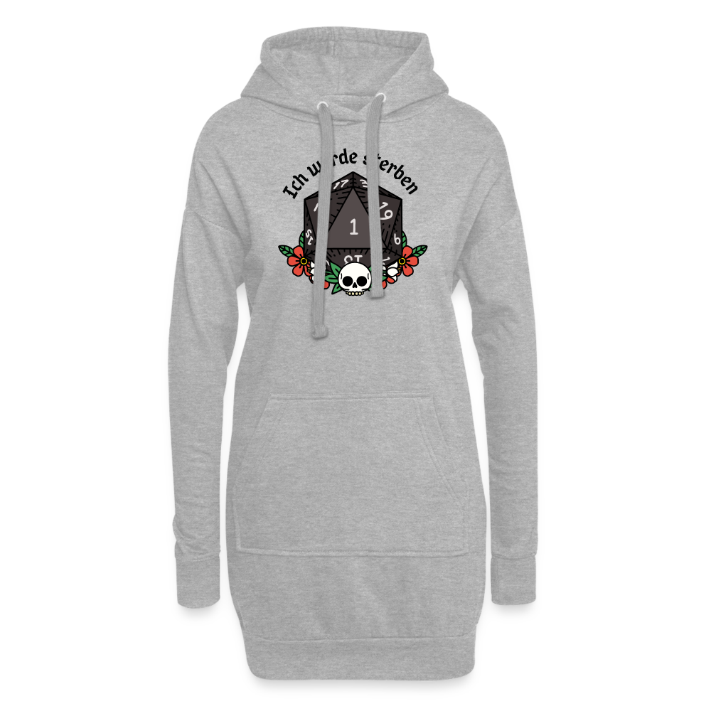 Hoodie-Kleid "Ich werde sterben 1" - Grau meliert