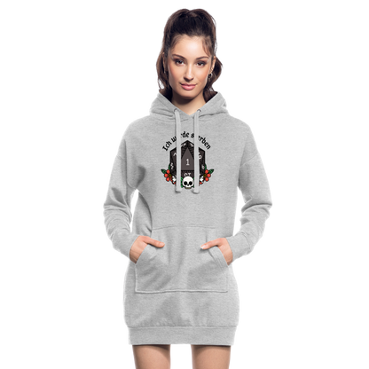 Hoodie-Kleid "Ich werde sterben 1" - Grau meliert