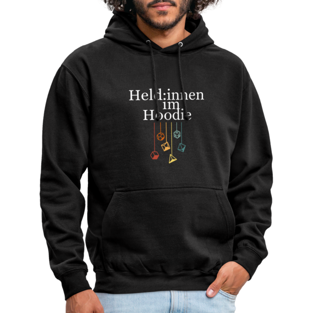 Unisex Hoodie Held:innen im Hoodie weiß - Schwarz