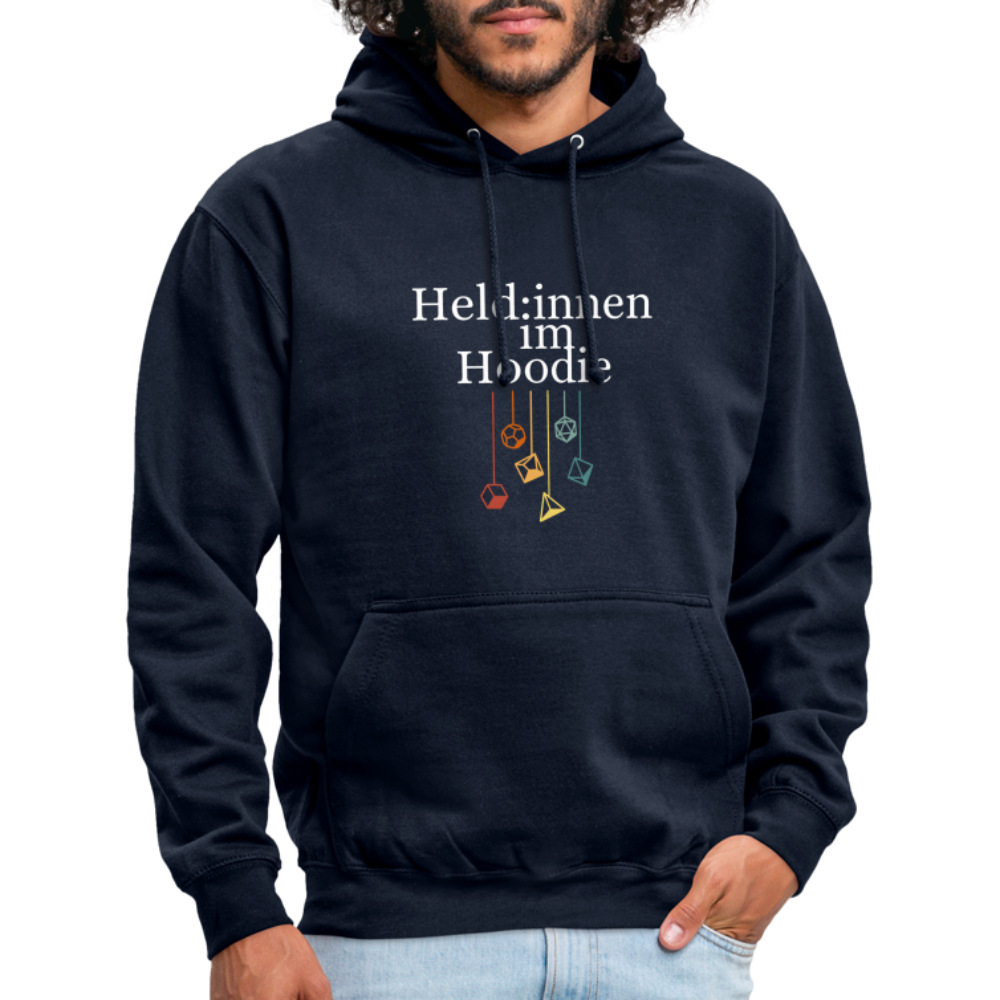 Unisex Hoodie Held:innen im Hoodie weiß - Navy