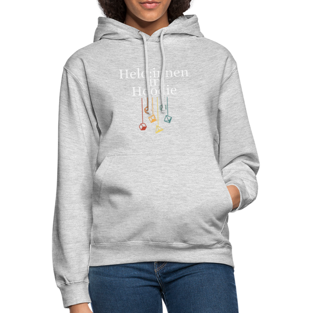 Unisex Hoodie Held:innen im Hoodie weiß - Hellgrau meliert