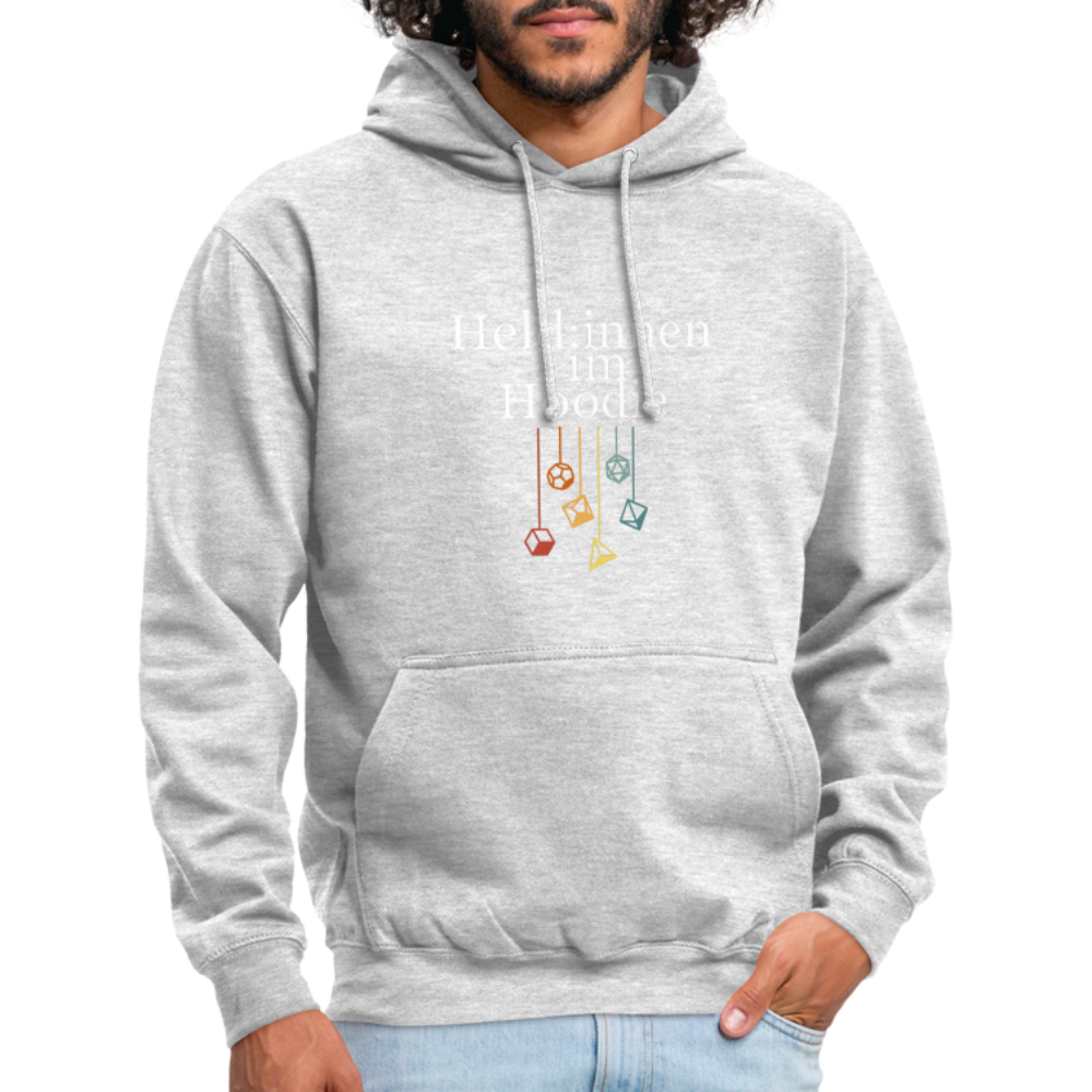 Unisex Hoodie Held:innen im Hoodie weiß - Hellgrau meliert