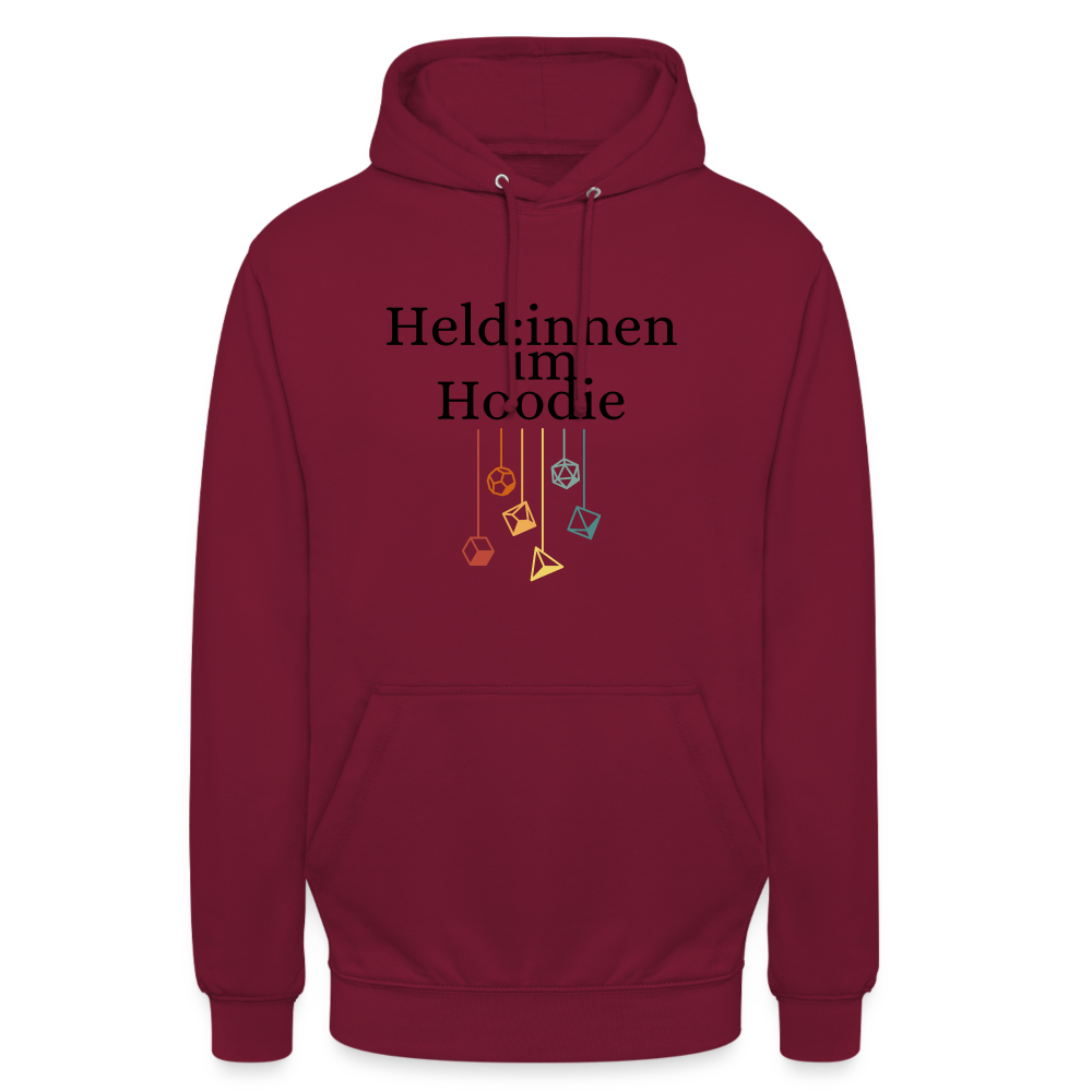 Unisex Hoodie Held:innen im Hoodie Würfel - Bordeaux