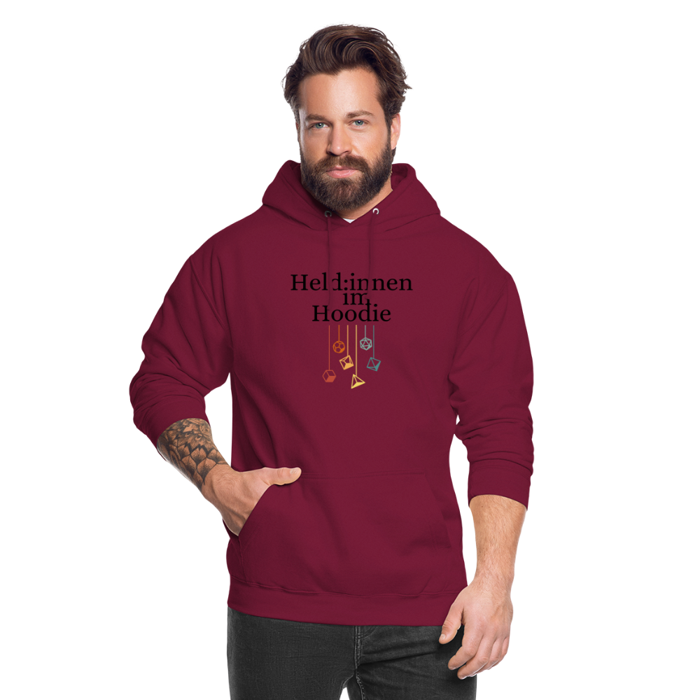 Unisex Hoodie Held:innen im Hoodie Würfel - Bordeaux