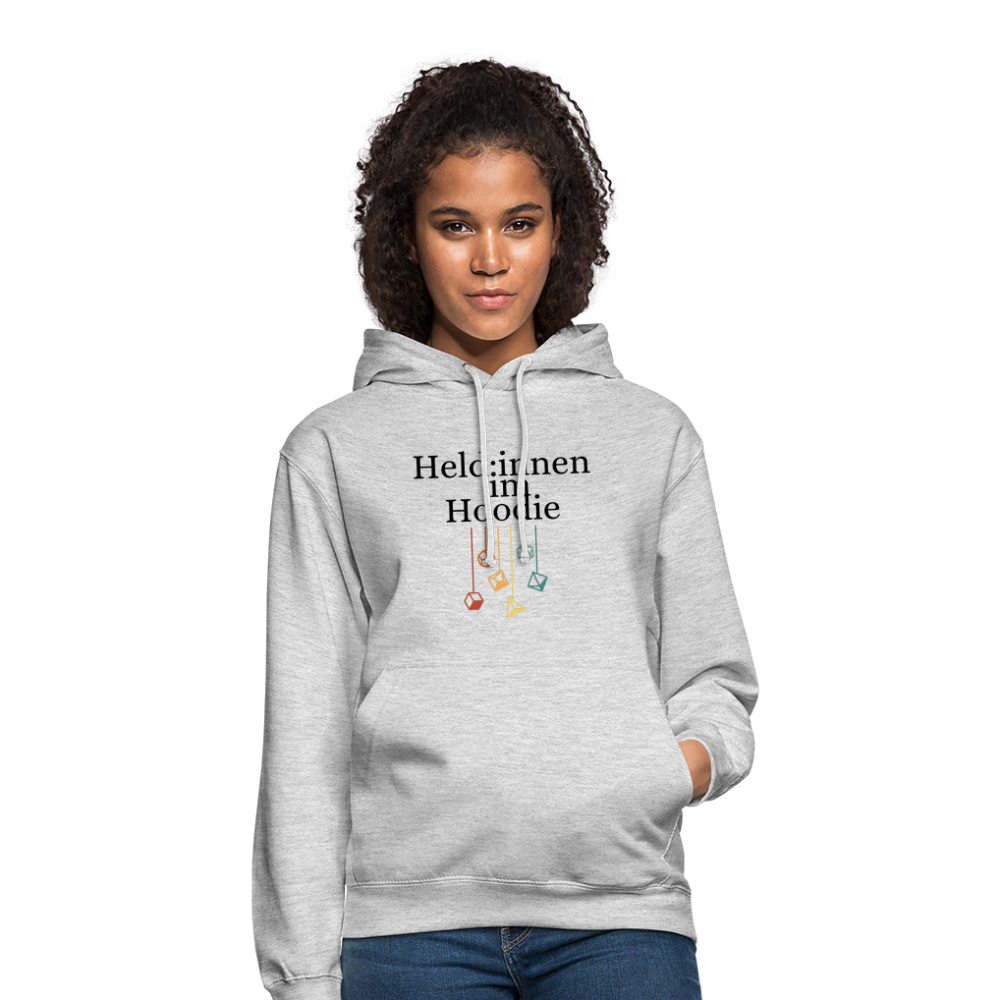 Unisex Hoodie Held:innen im Hoodie Würfel - Hellgrau meliert