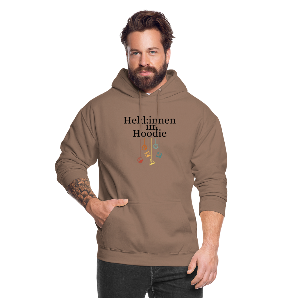 Unisex Hoodie Held:innen im Hoodie Würfel - Mokka