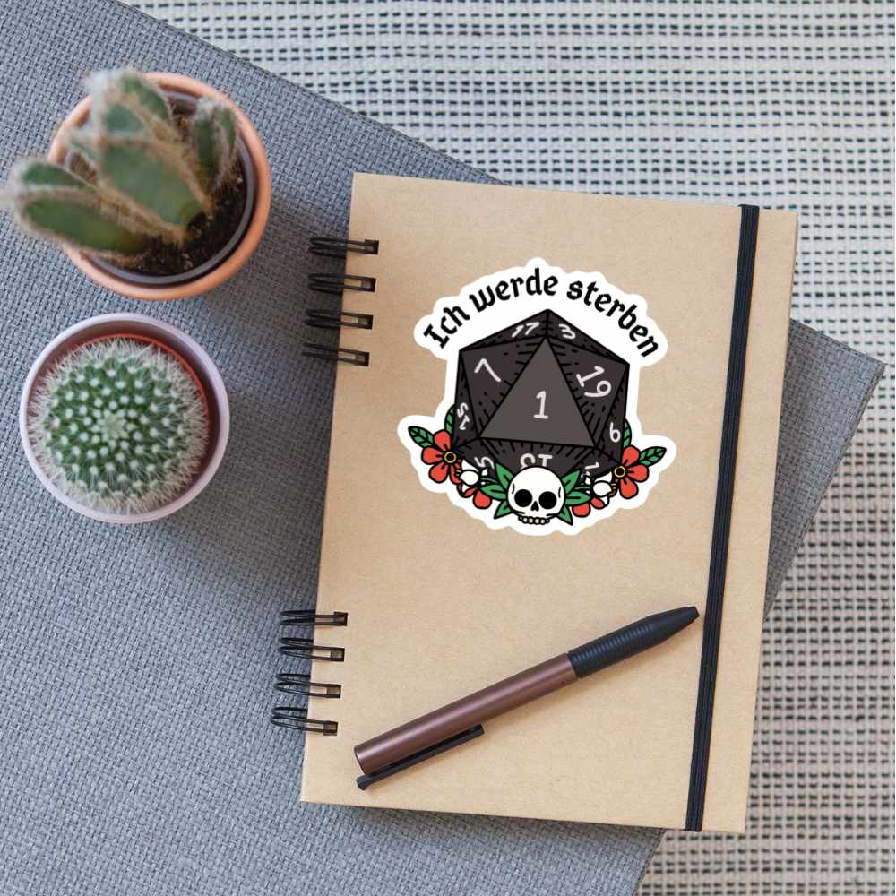 Sticker "Ich werde sterben" - Mattweiß