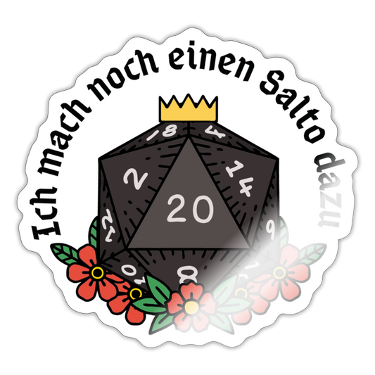 Sticker "Ich mach einen Salto dazu 20" - Weiß glänzend